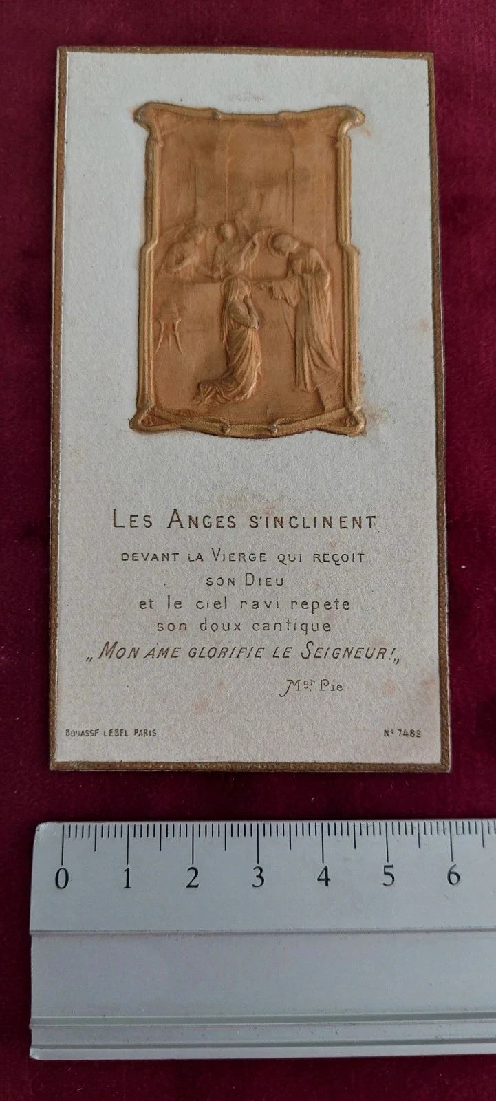 Image Pieuse Ancienne Gauffrage Relief Bouasse-Lebel Paris - Fin XIXe / Époque 1900 – photo 4